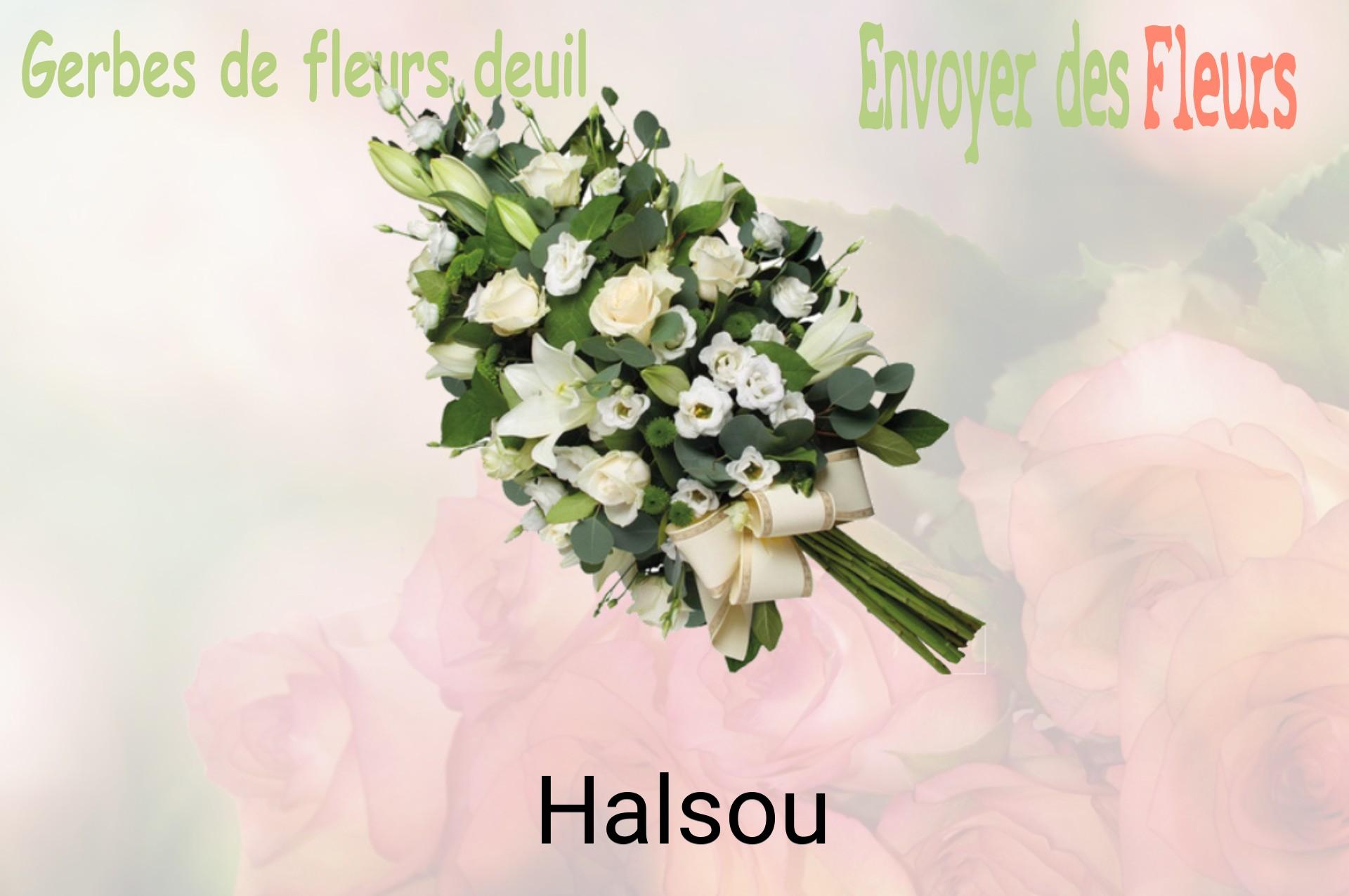 Gerbe de fleurs de deuil livrée à Halsou